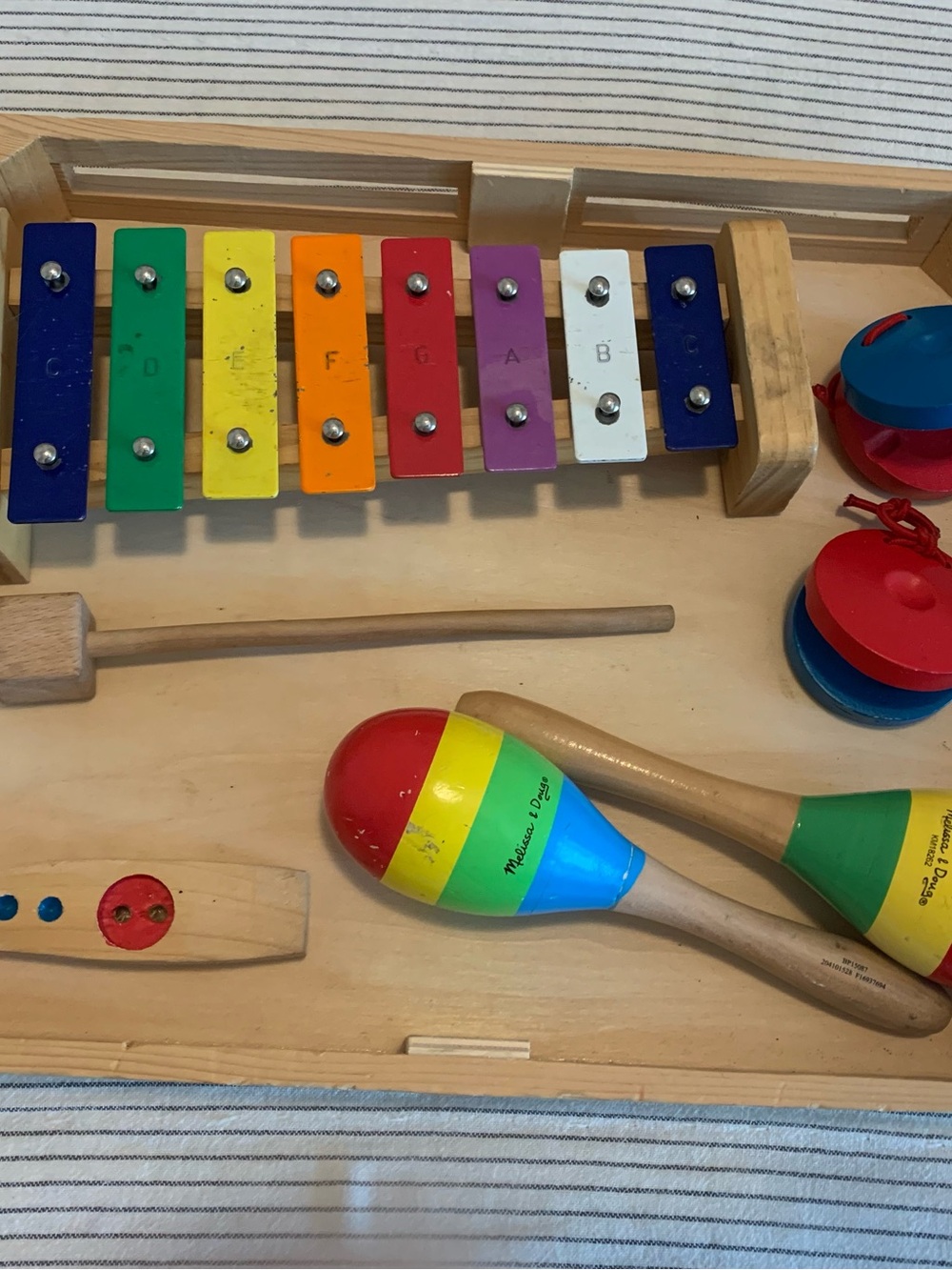 Melissa & Doug Multicolor Wooden Xylophone and Maracas Set